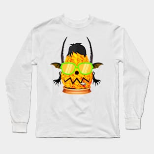 Spooky Halloween Pumpkin Head Long Sleeve T-Shirt